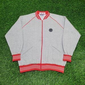 Vintage Champion OSU Track Jacket Large 22x26 Crop Ringer